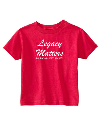 Baby Alum Exclusive:  Legacy Matters T-Shirt (Red & White)