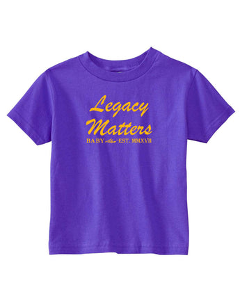 Baby Alum Exclusive:  Legacy Matters T-Shirt (Purple & Gold)