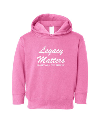 Baby Alum Exclusive:  Legacy Matters Hoodie Sweatshirt (Pink & White)