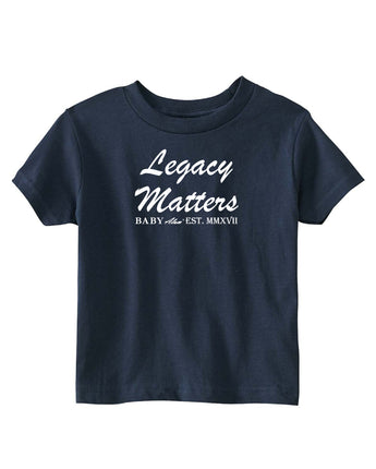 Baby Alum Exclusive:  Legacy Matters T-Shirt (Navy Blue & White)