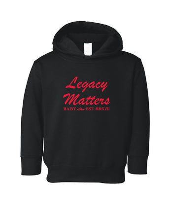 Baby Alum Exclusive:  Legacy Matters Hoodie Sweatshirt (Black & Red)