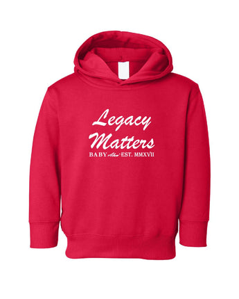 Baby Alum Exclusive:  Legacy Matters Hoodie Sweatshirt (Red & White)