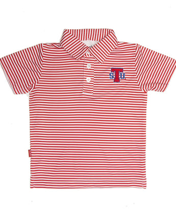 TSU Golf Performance Polo (Red Stripe)