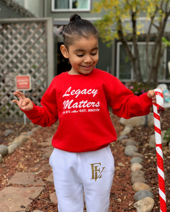 Baby Alum Exclusive:  Legacy Matters Sweatshirt (Red & White)