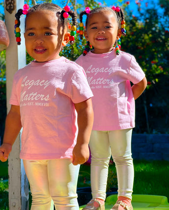 Baby Alum Exclusive:  Legacy Matters T-Shirt (Pink & White)