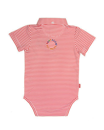 TSU Golf Performance One Piece Polo (Red Stripe)